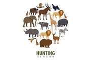 Vector hunting season poster of wild
