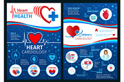 Vector brochure of cardiology heart