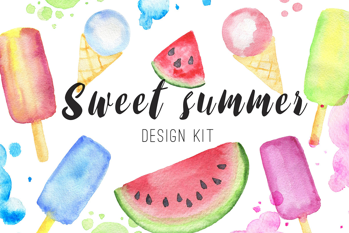 Sweet Summer Design Kit in Illustrations - product preview 8