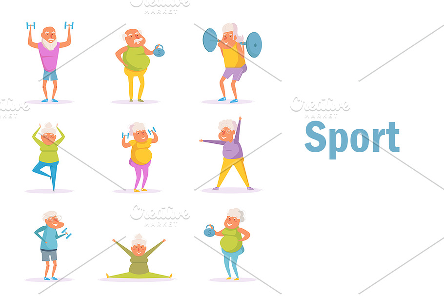 Old people sport  in Graphics - product preview 8