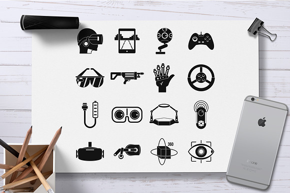 Virtual reality icons set, simple  in Graphics - product preview 1