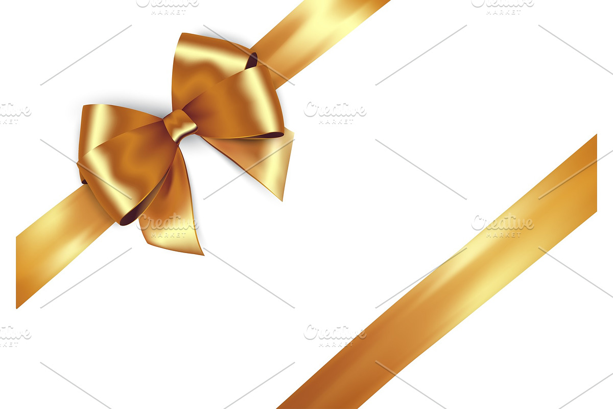Shiny golden satin ribbon in Textures - product preview 8