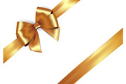 Shiny golden satin ribbon