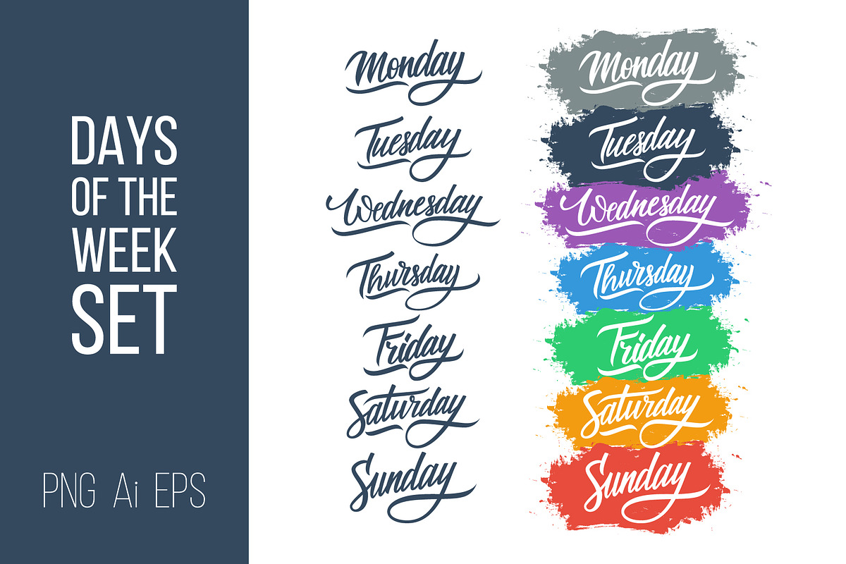 Days of the Week Set in Graphics - product preview 8