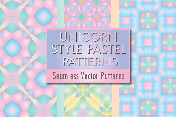 Unicorn Style Pastel Patterns in Patterns - product preview 7