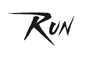 Run vector lettering