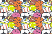 Seamless pattern with Sports Balls