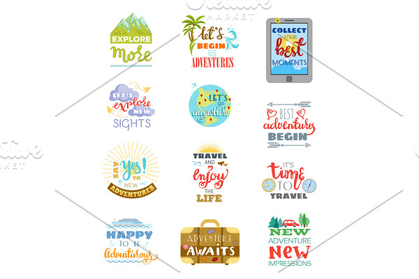 Traveling lettering vector adventure