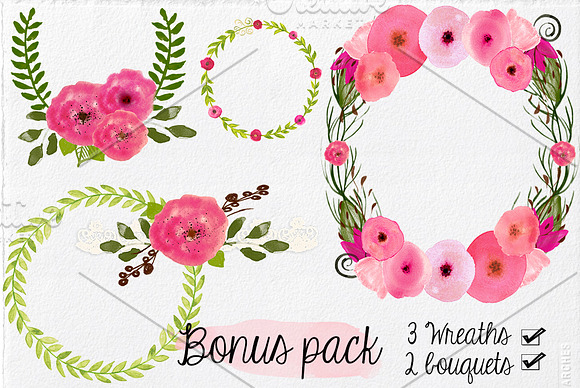 (-60%) Watercolor Wreaths Bundle in Illustrations - product preview 1