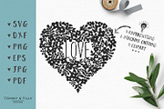 Flower Love Heart - Wedding SVG