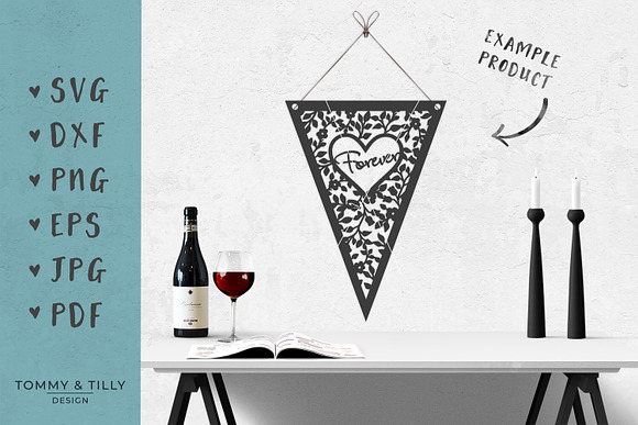 Forever Bunting - Wedding SVG in Objects - product preview 2