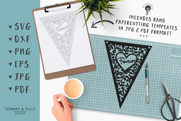 Forever Bunting - Wedding SVG in Objects - product preview 3