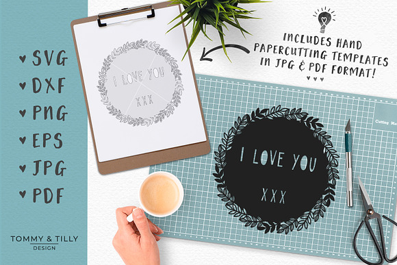 I Love You Wreath - Wedding SVG in Objects - product preview 4