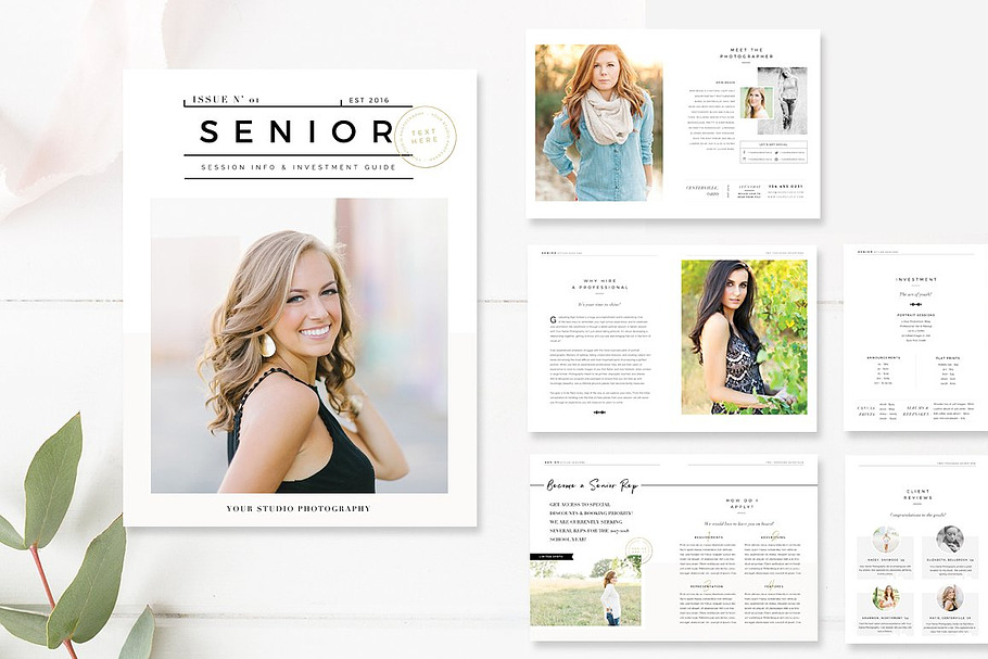 INDESIGN Senior Photography Magazine in Magazine Templates - product preview 8