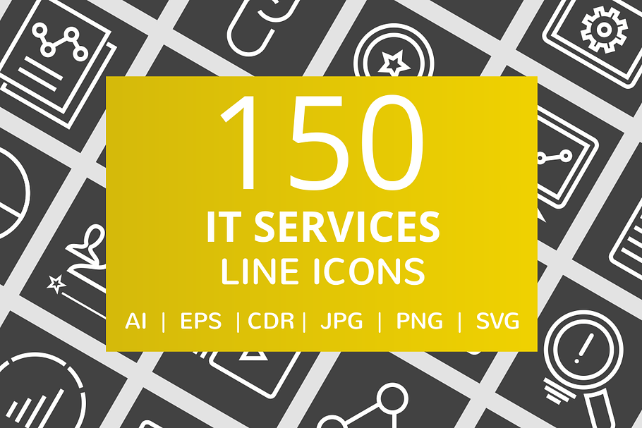 150 IT Services Line Inverted Icons in Graphics - product preview 8