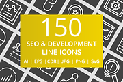 150 SEO & Development Line Icons