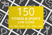 150 Fitness & Sports Line Icons