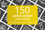 150 Law & Order Line Inverted Icons