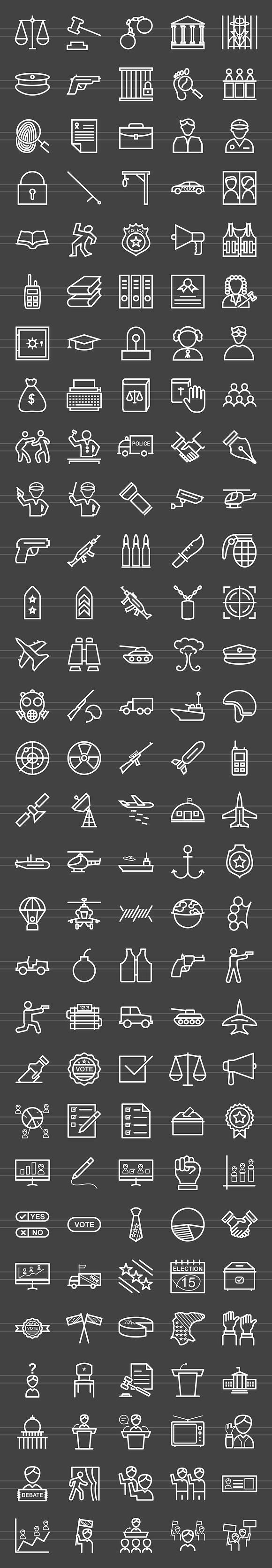 150 Law & Order Line Inverted Icons in Graphics - product preview 1
