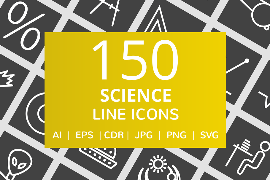 150 Science Line Inverted Icons in Icons - product preview 8