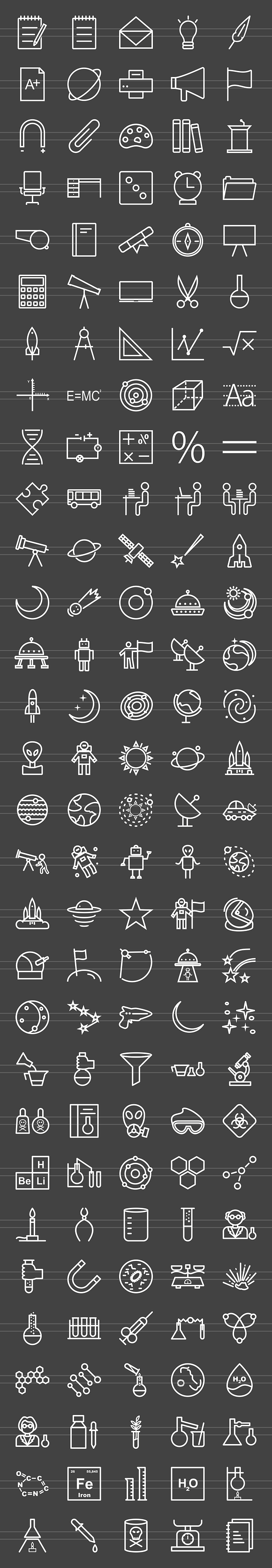 150 Science Line Inverted Icons in Icons - product preview 1