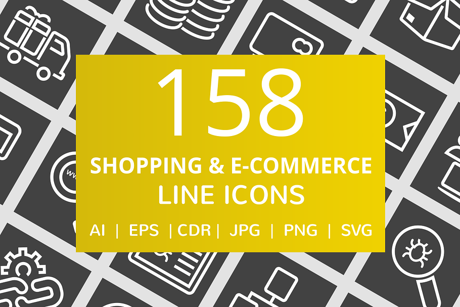 158 Shopping & E-Commerce Line Icons in Graphics - product preview 8