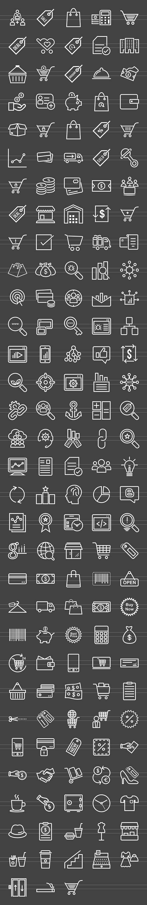 158 Shopping & E-Commerce Line Icons in Graphics - product preview 1