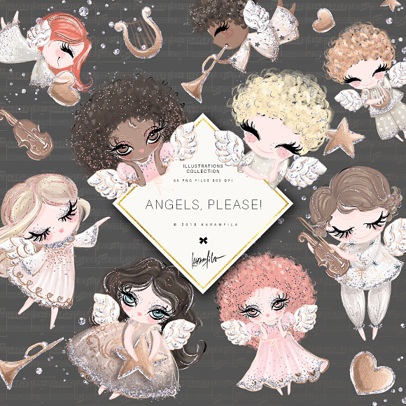 Angel Baby Clipart in Illustrations - product preview 1