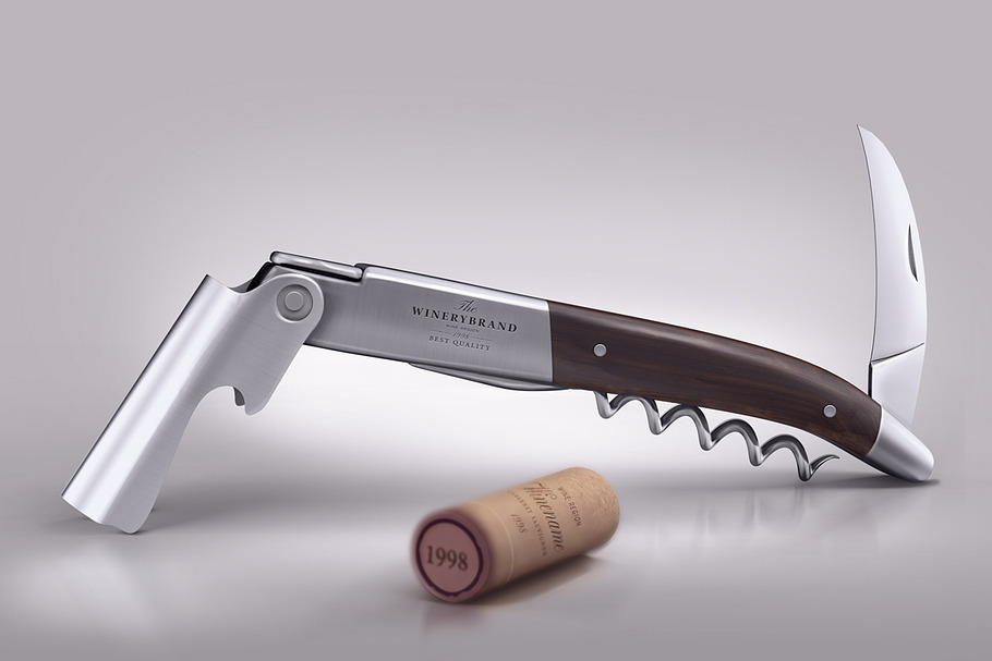 Wine knife and wine cork mock-up in Product Mockups - product preview 8