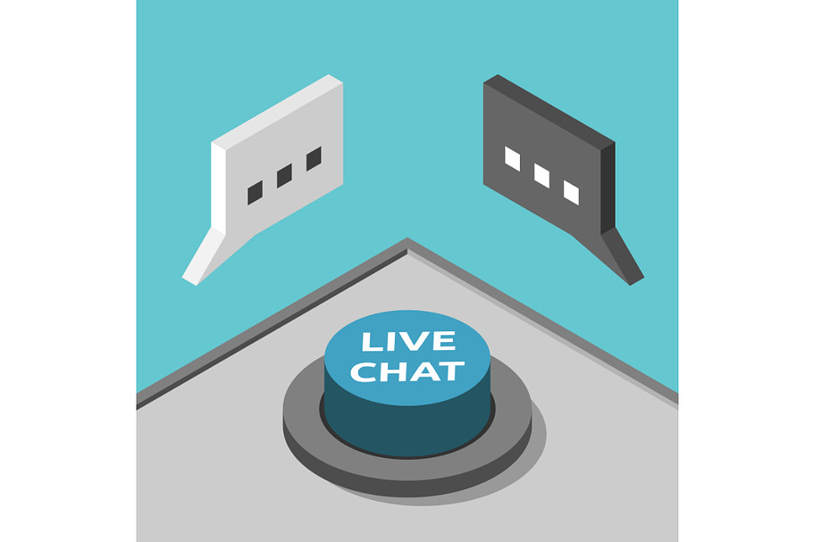 Isometric live chat button