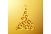 Simple golden Christmas tree 