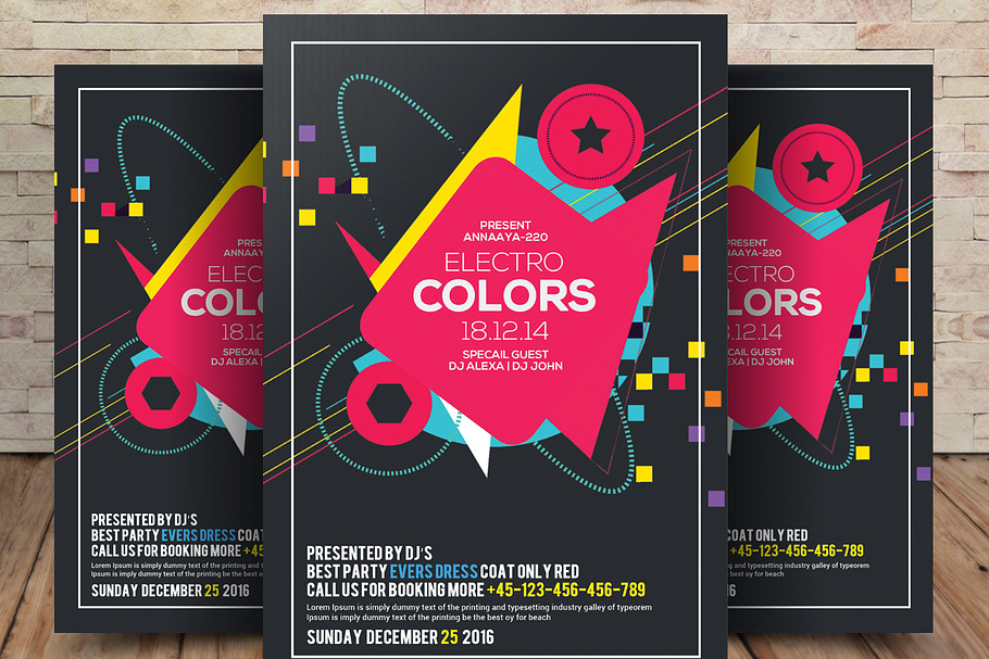 Electro Colors Club Flyer in Flyer Templates - product preview 8