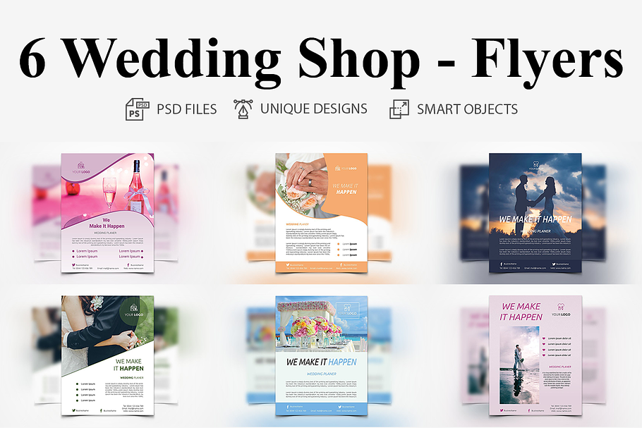 6 Wedding Shop - Flyers in Flyer Templates - product preview 8