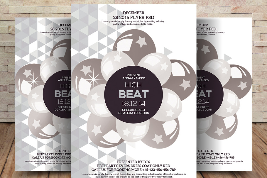 High Beats Party Flyer in Flyer Templates - product preview 8