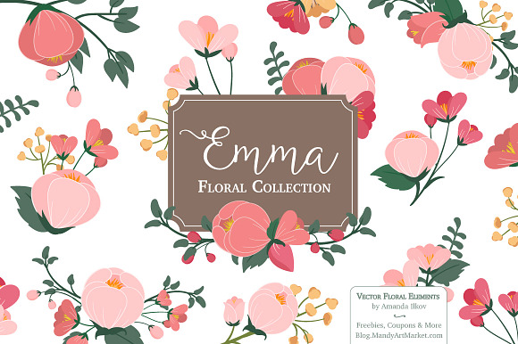 Rose Garden Floral Vectors in Illustrations - product preview 2