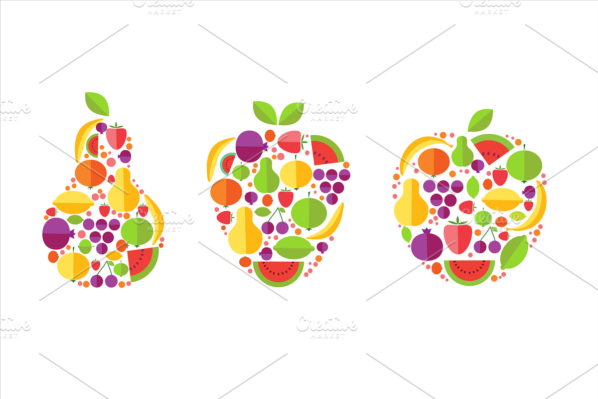 Set of vector fruits icons in Illustrations - product preview 8