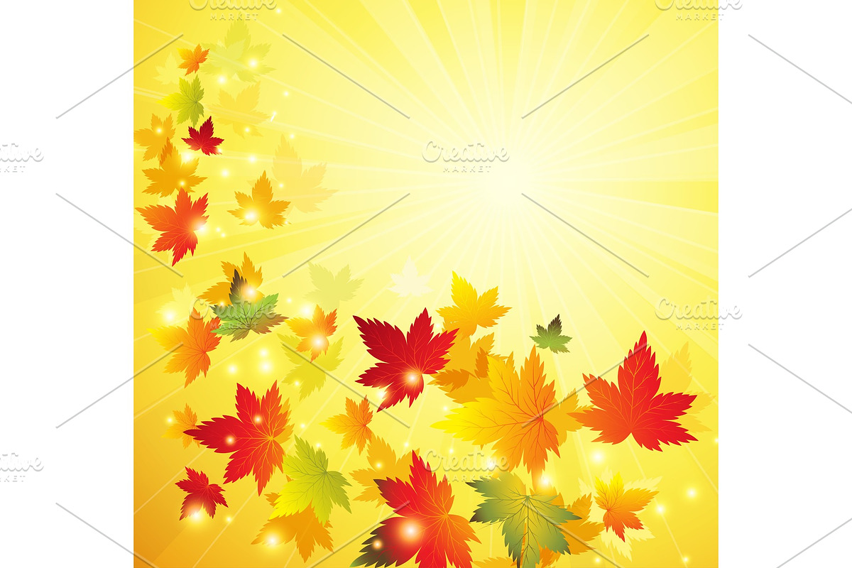 Autumn maple leaves background in Illustrations - product preview 8