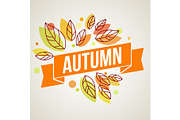 Autumn background with leaves. 