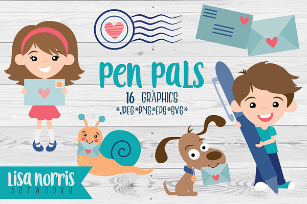 Pen Pals Clip Art Graphics & SVGs