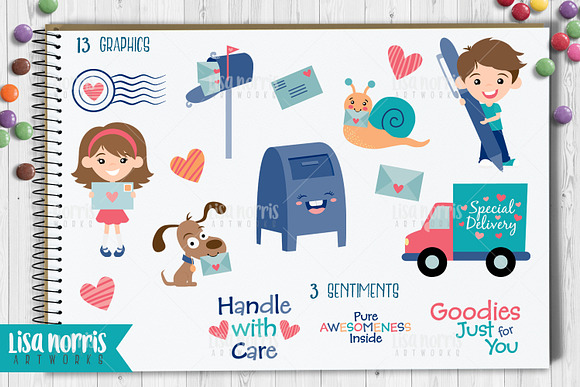 Pen Pals Clip Art Graphics & SVGs in Illustrations - product preview 1