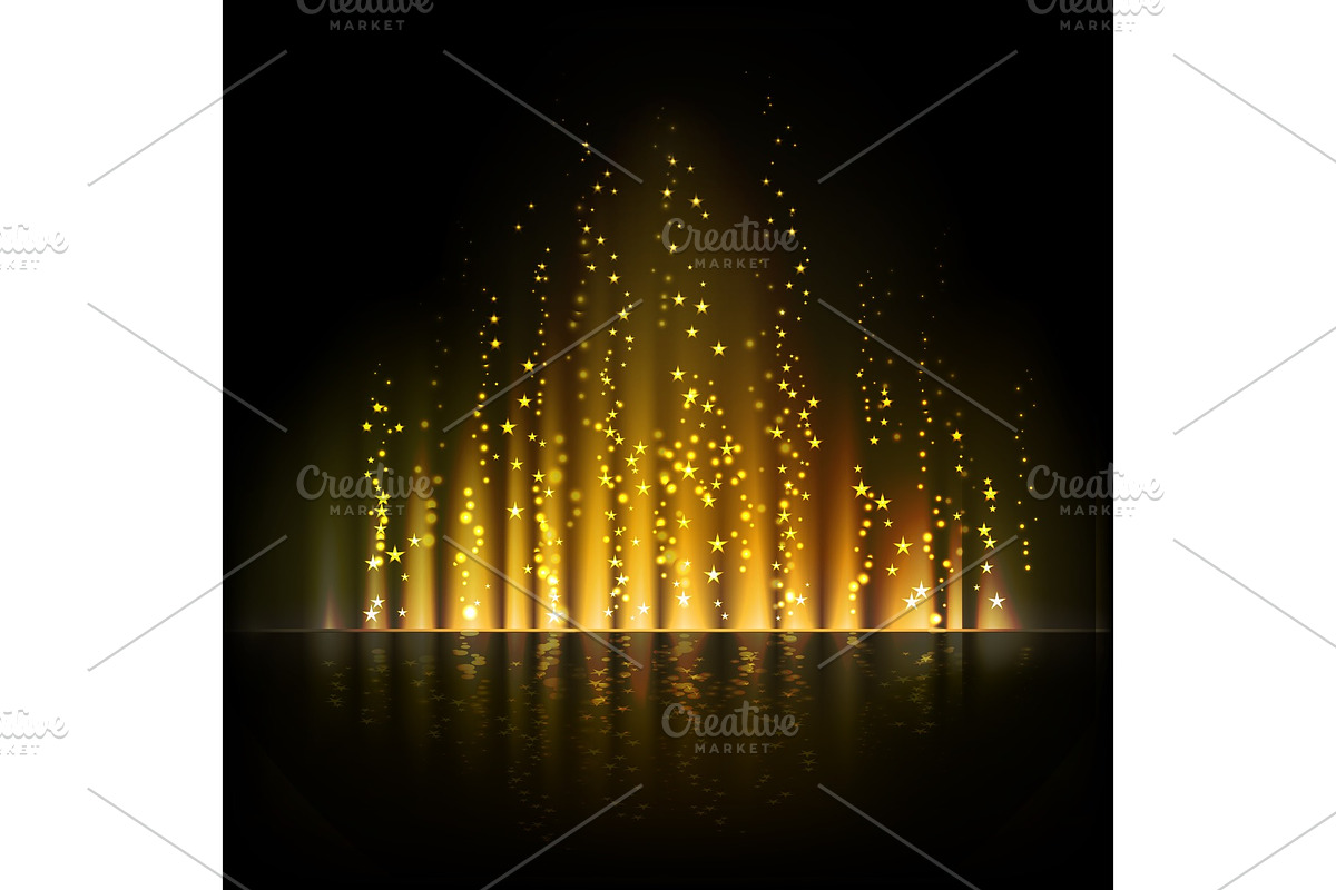 Gold aurora light. Abstract vector in Illustrations - product preview 8