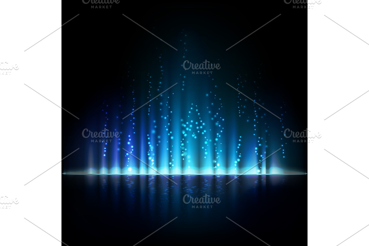 Blue aurora light. Abstract vector in Illustrations - product preview 8