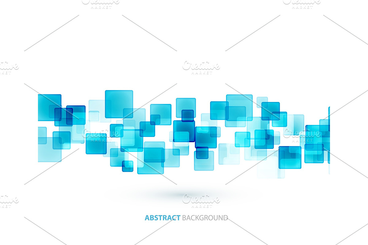 Blue shiny squares technical in Illustrations - product preview 8