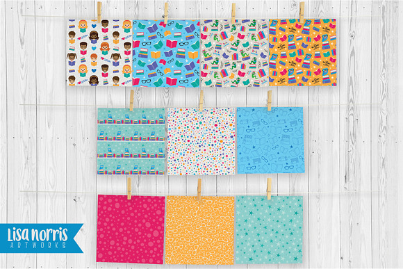 I Love Reading Digital Papers in Patterns - product preview 1