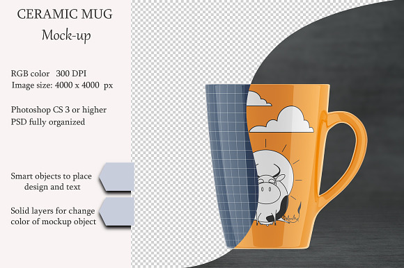 Ceramic mug mockup. PSD mockup. in Product Mockups - product preview 3