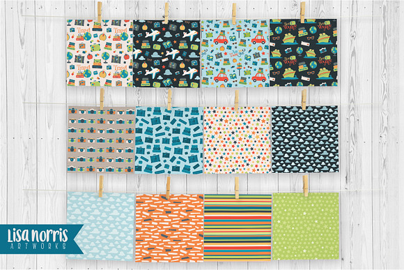 Travel the World Digital Papers in Patterns - product preview 1