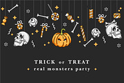 Halloween background and invitations