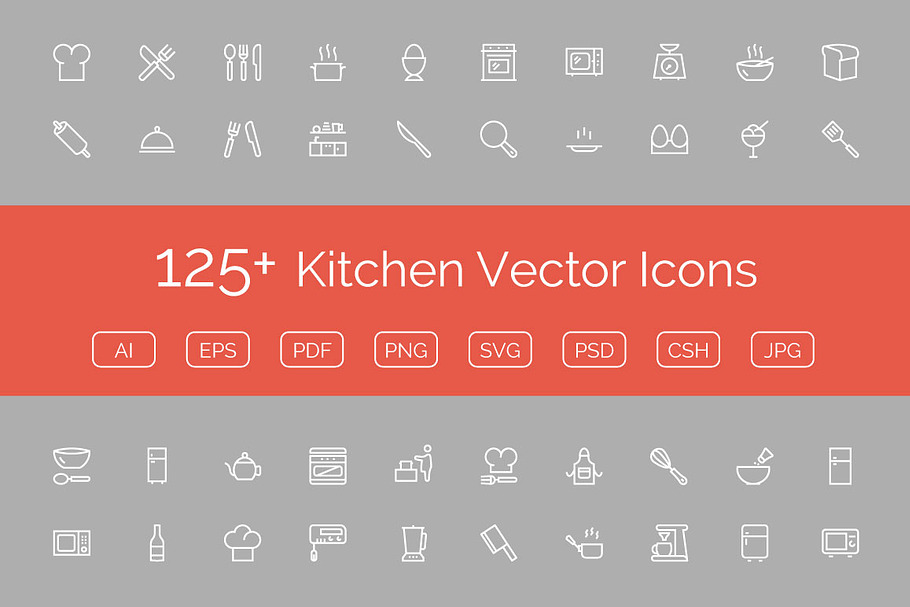 125+ Kitchen Vector Icons