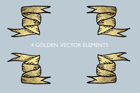 4 Golden Vector Elements in Illustrations - product preview 4