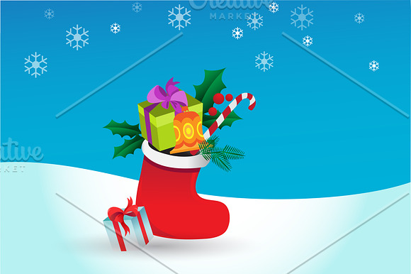 Christmas set of backgrounds in Illustrations - product preview 1